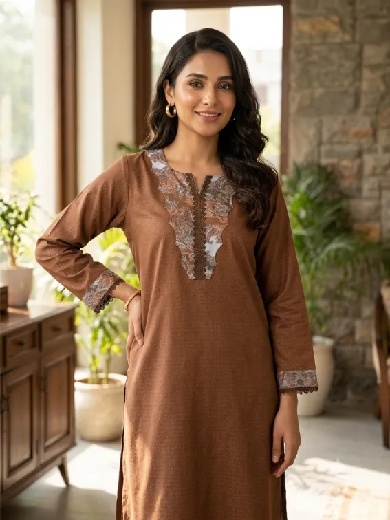 Premium jacquard cotton - Coffee